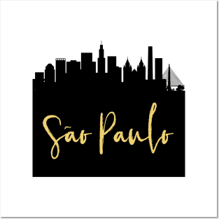 SAO PAULO BRAZIL DESIGNER SILHOUETTE SKYLINE ART Posters and Art